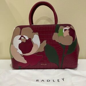 RADLEY LONDON Burgundy Floral Satchel